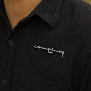 Western Heritage Horseshoe and Crop Sterling Silver Brooch TBC078